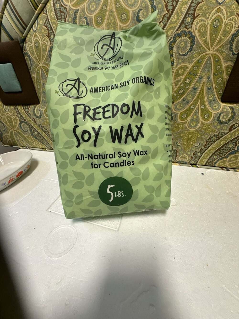 American Soy Organics Freedom Soy Wax Beads for Candle Making - 5 lbs